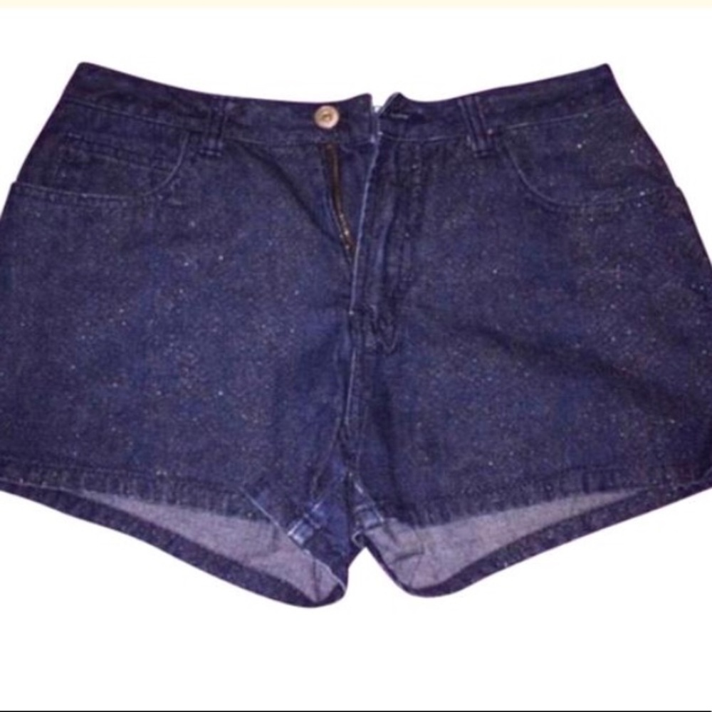 y2k 90s vintage limited too glitter denim shorts